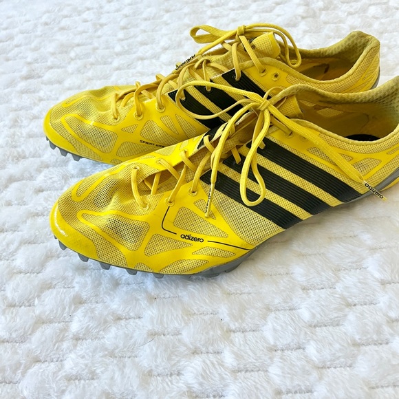 ADIDAS Adizero Prime Accelerator Yellow/Black Sprint Track Spikes - Mens 9.5 - Picture 7 of 9